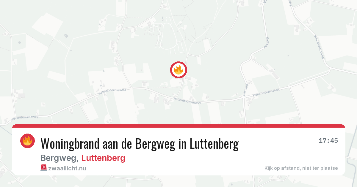 Woningbrand aan de Bergweg in Luttenberg — 4 jun 2026