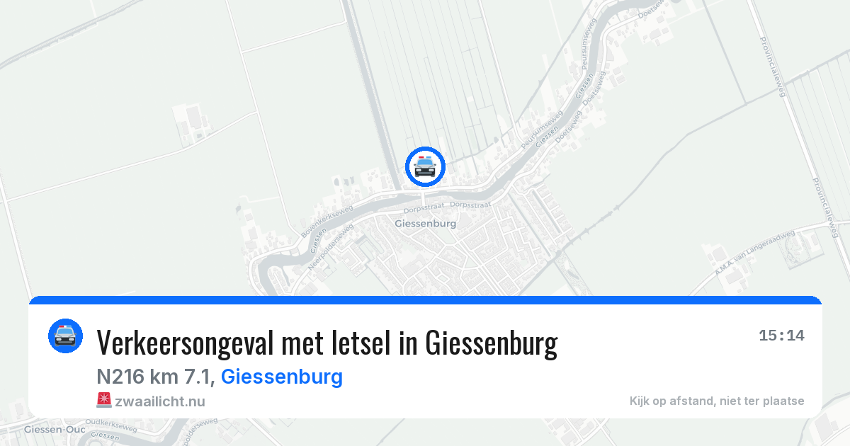 Verkeersongeval met letsel in Giessenburg — 2 apr 2026