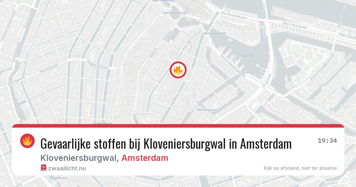 Gevaarlijke stoffen bij Kloveniersburgwal in Amsterdam — 25 mrt 2026