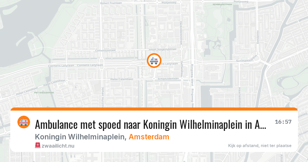 Ambulance met spoed naar Koningin Wilhelminaplein in Amsterdam — 27 mei 2026