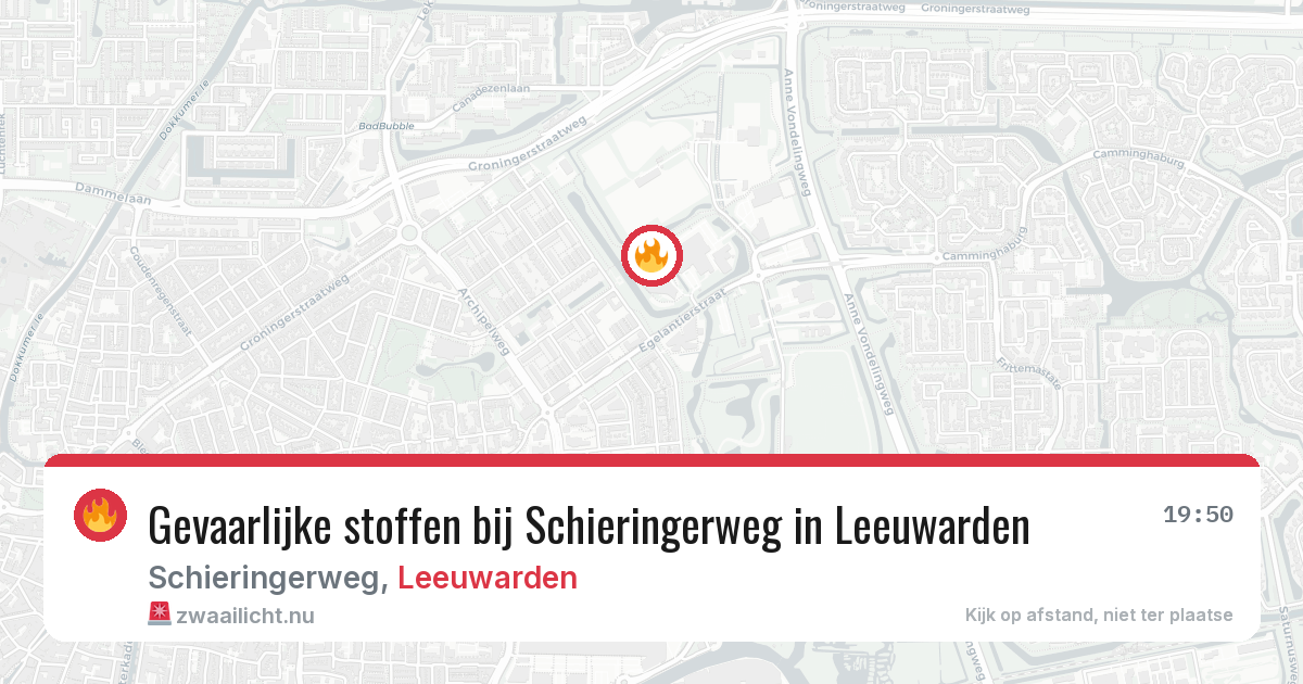 Gevaarlijke stoffen bij Schieringerweg in Leeuwarden — 21 jul 2026