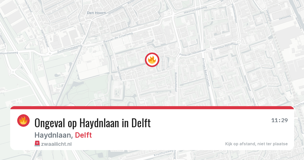 Ongeval op Haydnlaan in Delft — 27 jul 2026