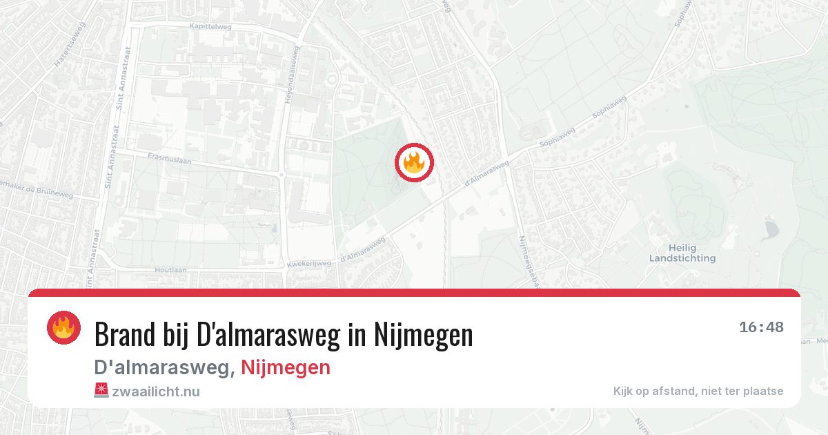 Brand bij D'almarasweg in Nijmegen — 16 mei 2026