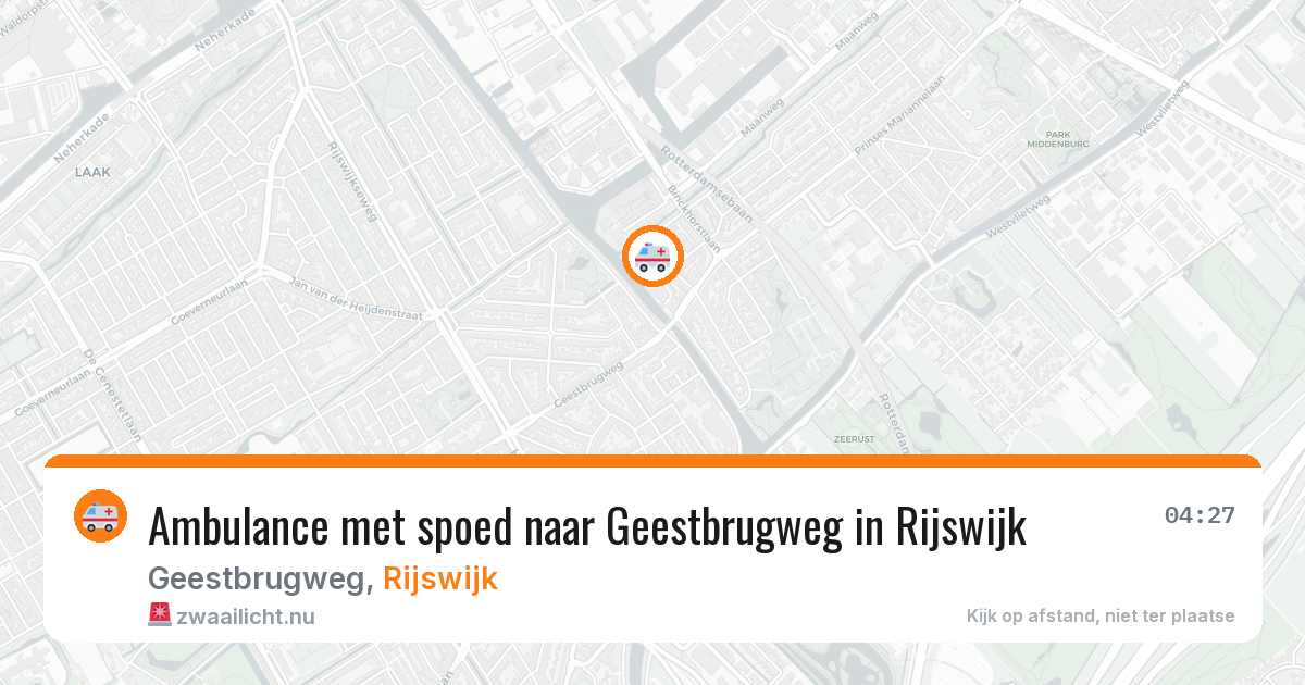 Ambulance met spoed naar Geestbrugweg in Rijswijk — 14 jul 2026