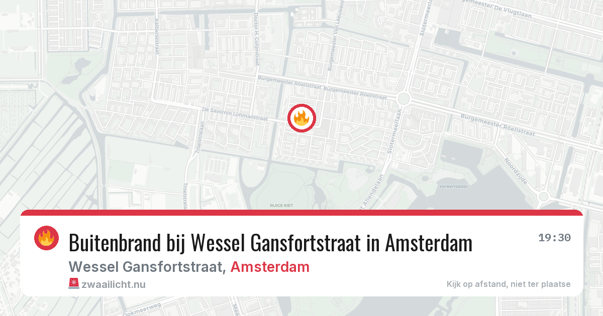 Buitenbrand bij Wessel Gansfortstraat in Amsterdam — 8 apr 2026