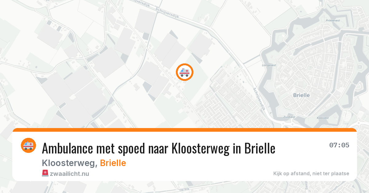 Ambulance met spoed naar Kloosterweg in Brielle — 2 jun 2026