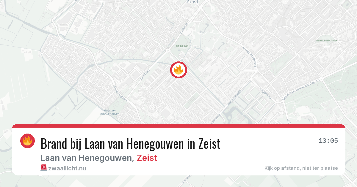 Brand bij Laan van Henegouwen in Zeist — 17 mrt 2026