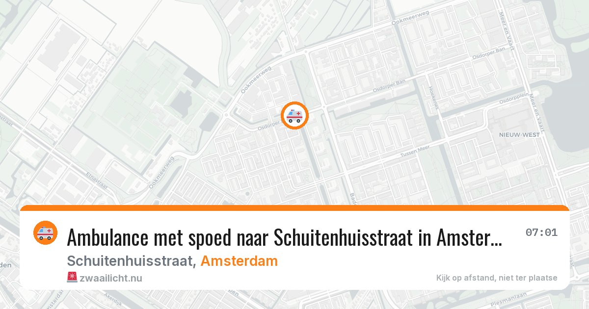 Ambulance met spoed naar Schuitenhuisstraat in Amsterdam — 24 mei 2026