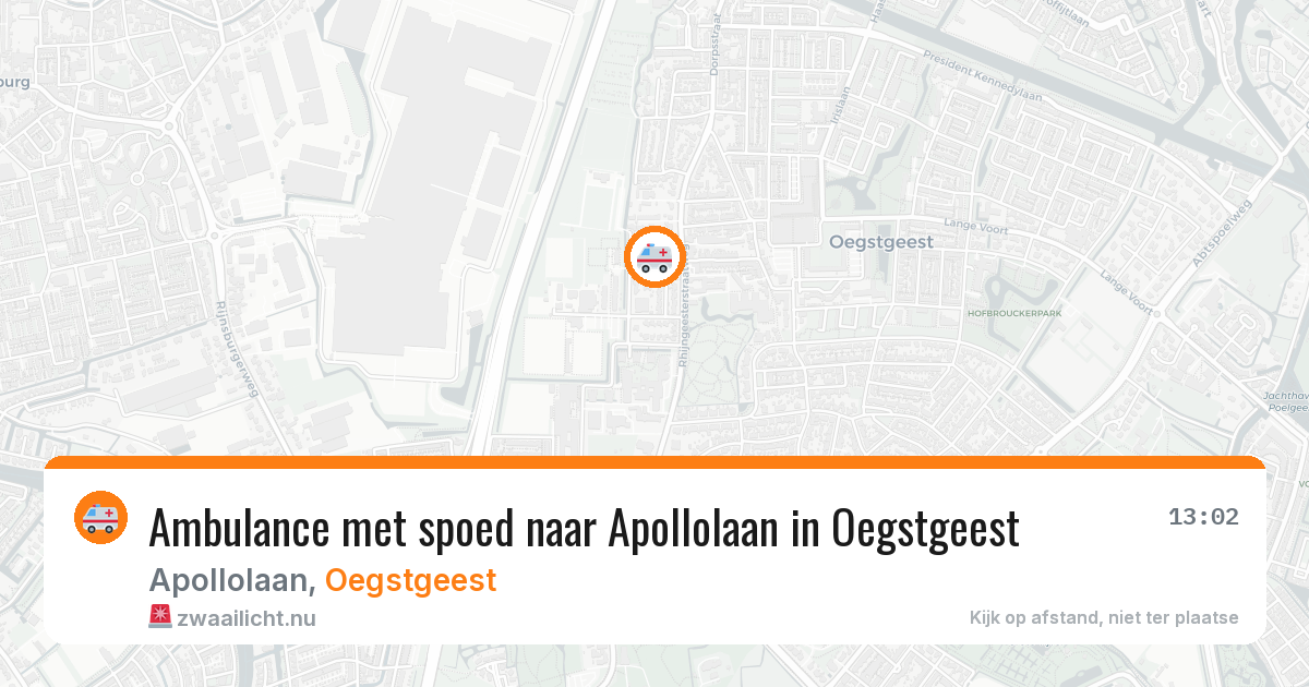 Ambulance met spoed naar Apollolaan in Oegstgeest — 14 feb 2026