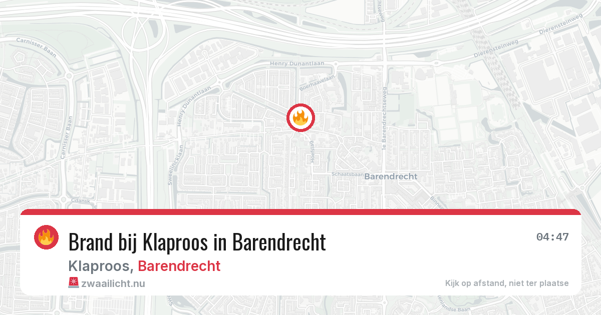 Brand bij Klaproos in Barendrecht — 13 jul 2026
