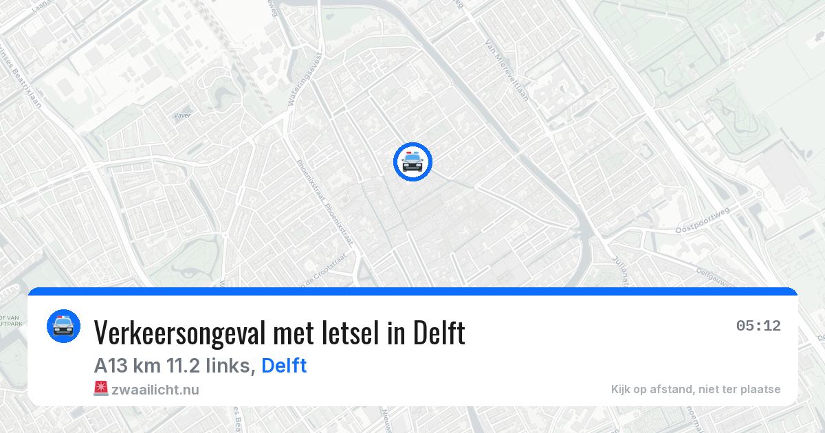 Verkeersongeval met letsel in Delft — 12 jul 2026