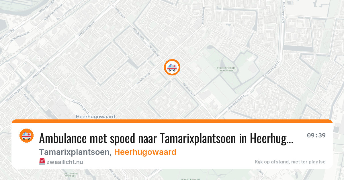 Ambulance met spoed naar Tamarixplantsoen in Heerhugowaard — 28 mrt 2026