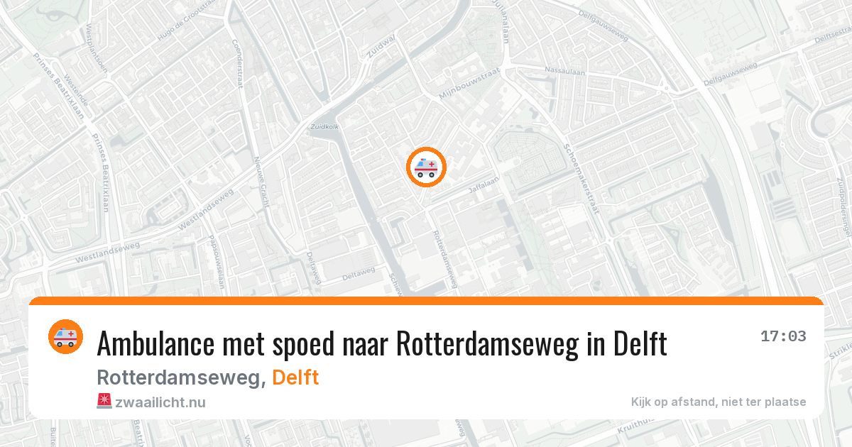 Ambulance met spoed naar Rotterdamseweg in Delft — 12 jul 2026