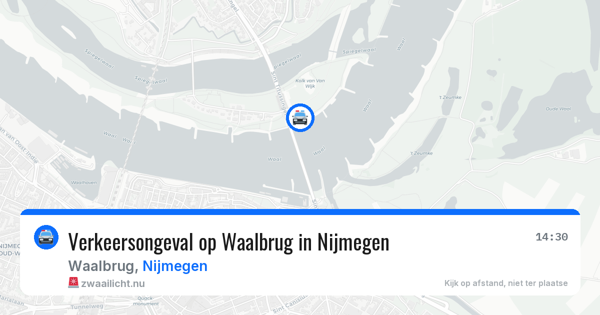 Verkeersongeval op Waalbrug in Nijmegen — 25 jul 2026