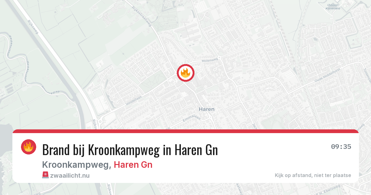 Brand bij Kroonkampweg in Haren Gn — 17 jul 2026