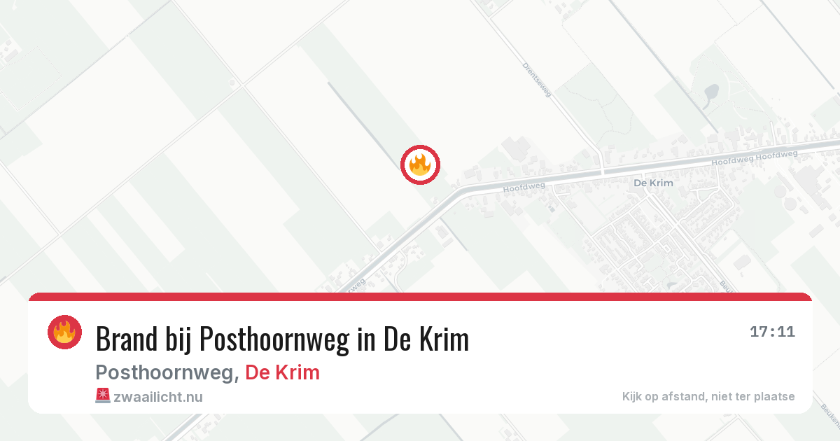 Brand bij Posthoornweg in De Krim — 29 mei 2026