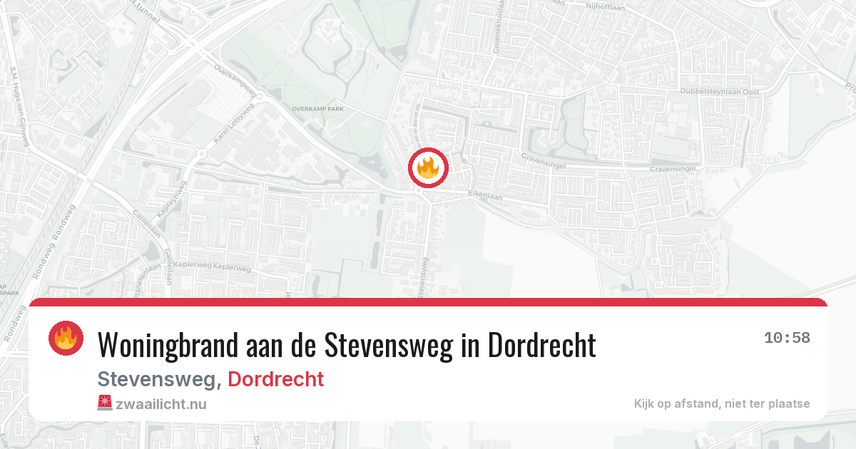 Woningbrand aan de Stevensweg in Dordrecht — 18 jul 2026