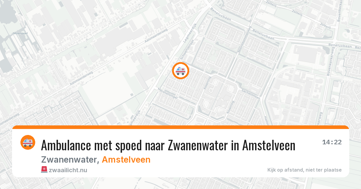 Ambulance met spoed naar Zwanenwater in Amstelveen — 21 mei 2026