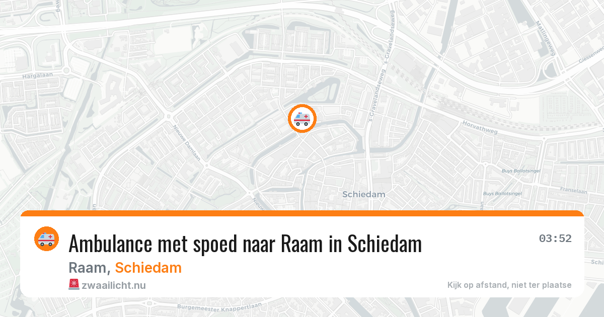 Ambulance met spoed naar Raam in Schiedam — 23 mei 2026