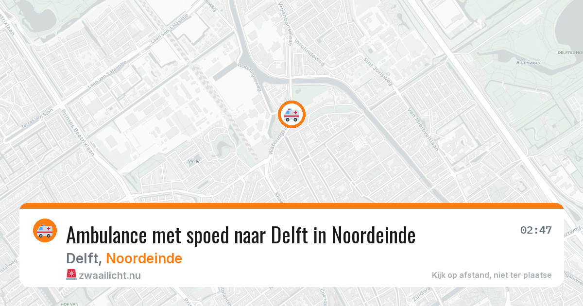 Ambulance met spoed naar Delft in Noordeinde — 24 jul 2026
