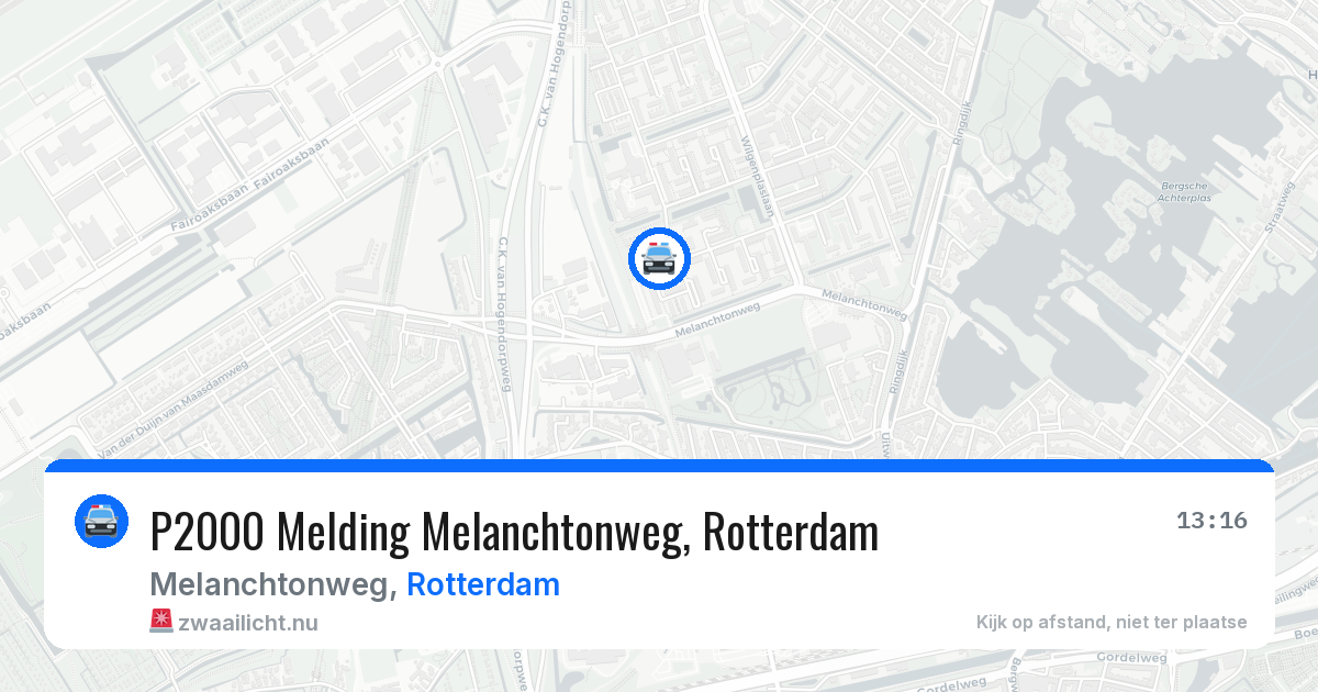 P2000 Melding Melanchtonweg, Rotterdam — 28 mei 2026