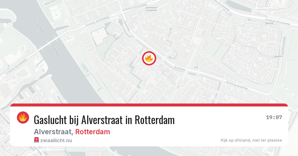 Gaslucht bij Alverstraat in Rotterdam — 26 mei 2026