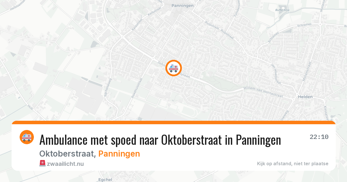 Ambulance met spoed naar Oktoberstraat in Panningen — 25 jul 2026