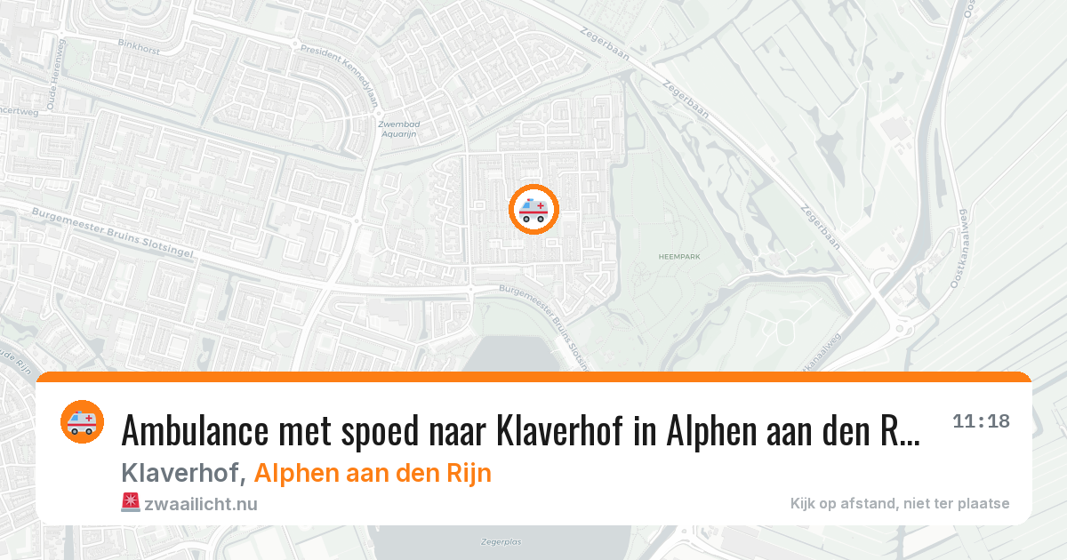 Ambulance met spoed naar Klaverhof in Alphen aan den Rijn — 1 apr 2026