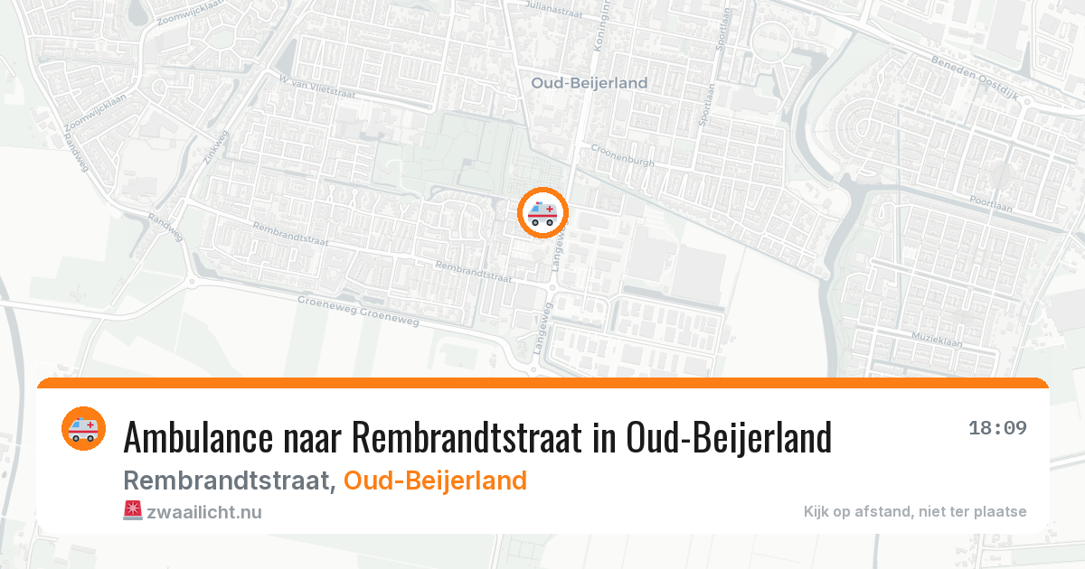 Ambulance naar Rembrandtstraat in Oud-Beijerland — 22 mrt 2026