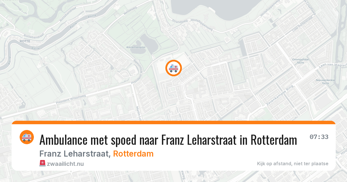 Ambulance met spoed naar Franz Leharstraat in Rotterdam — 26 jul 2026