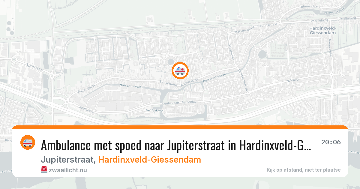 Ambulance met spoed naar Jupiterstraat in Hardinxveld-Giessendam — 2 jun 2026