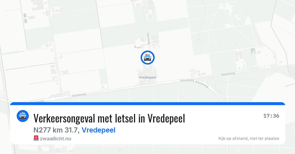 Verkeersongeval met letsel in Vredepeel — 19 mei 2026