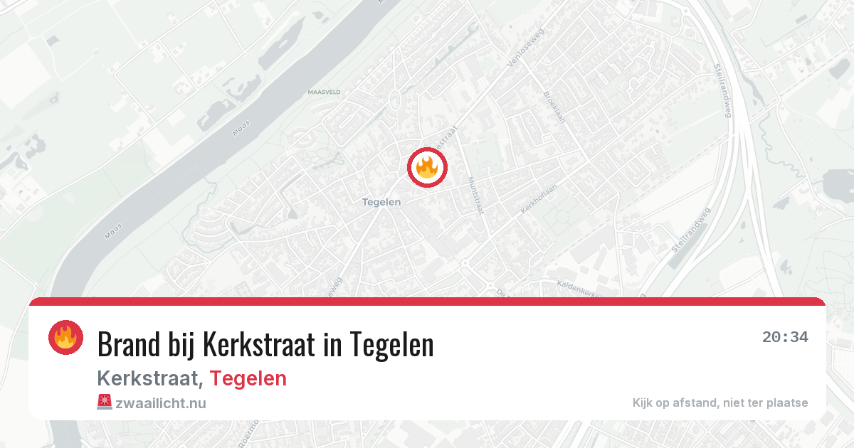Brand bij Kerkstraat in Tegelen — 15 apr 2026