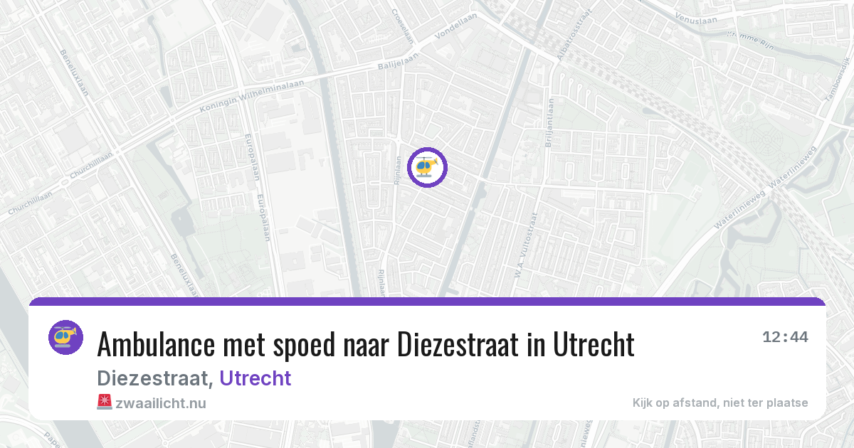 Ambulance met spoed naar Diezestraat in Utrecht — 23 jul 2026