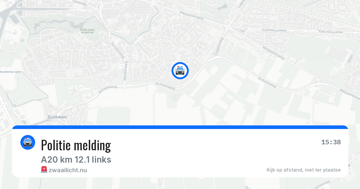 Politie melding — 20 jul 2026 | 🚨 Zwaailicht.nu