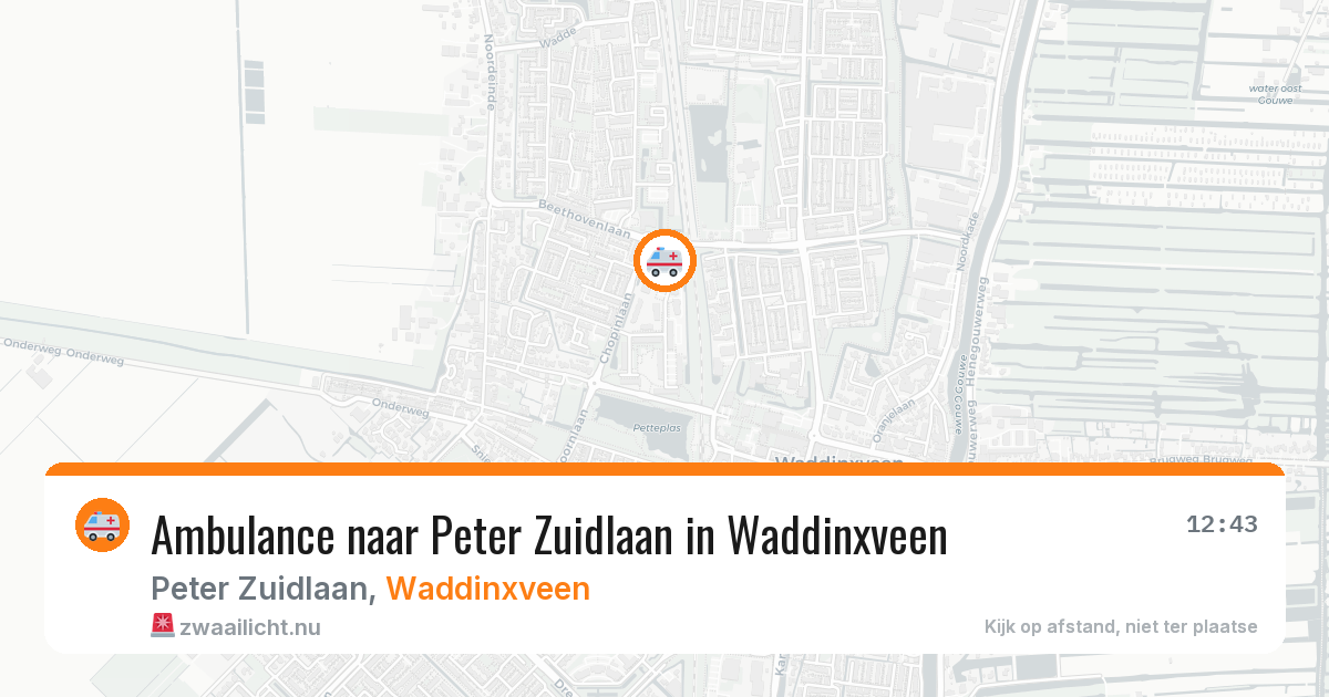 Ambulance naar Peter Zuidlaan in Waddinxveen — 24 jul 2026