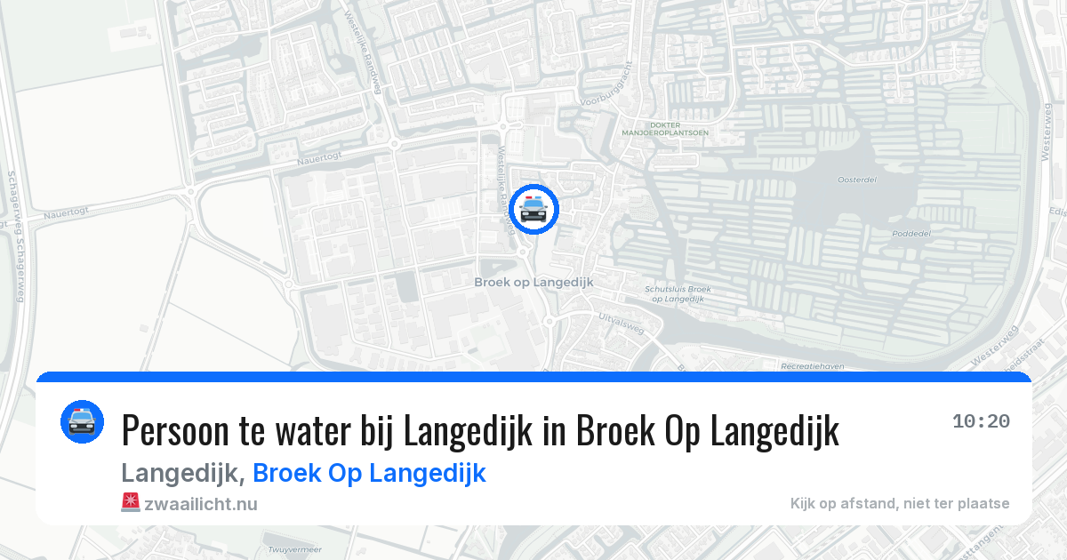 Persoon te water bij Langedijk in Broek Op Langedijk — 20 jul 2026