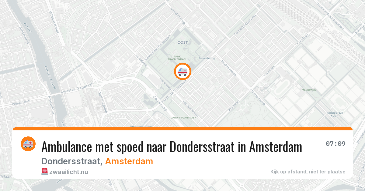 Ambulance met spoed naar Dondersstraat in Amsterdam — 18 jul 2026