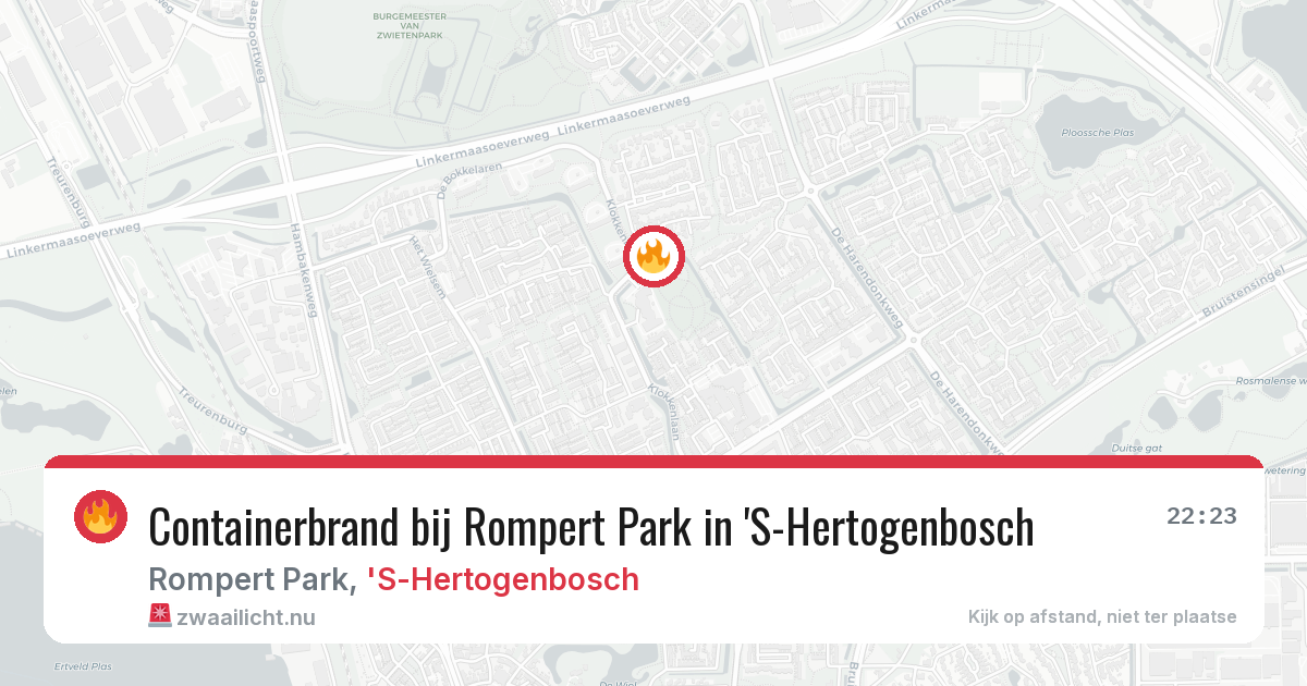 Containerbrand bij Rompert Park in 'S-Hertogenbosch — 22 mrt 2026
