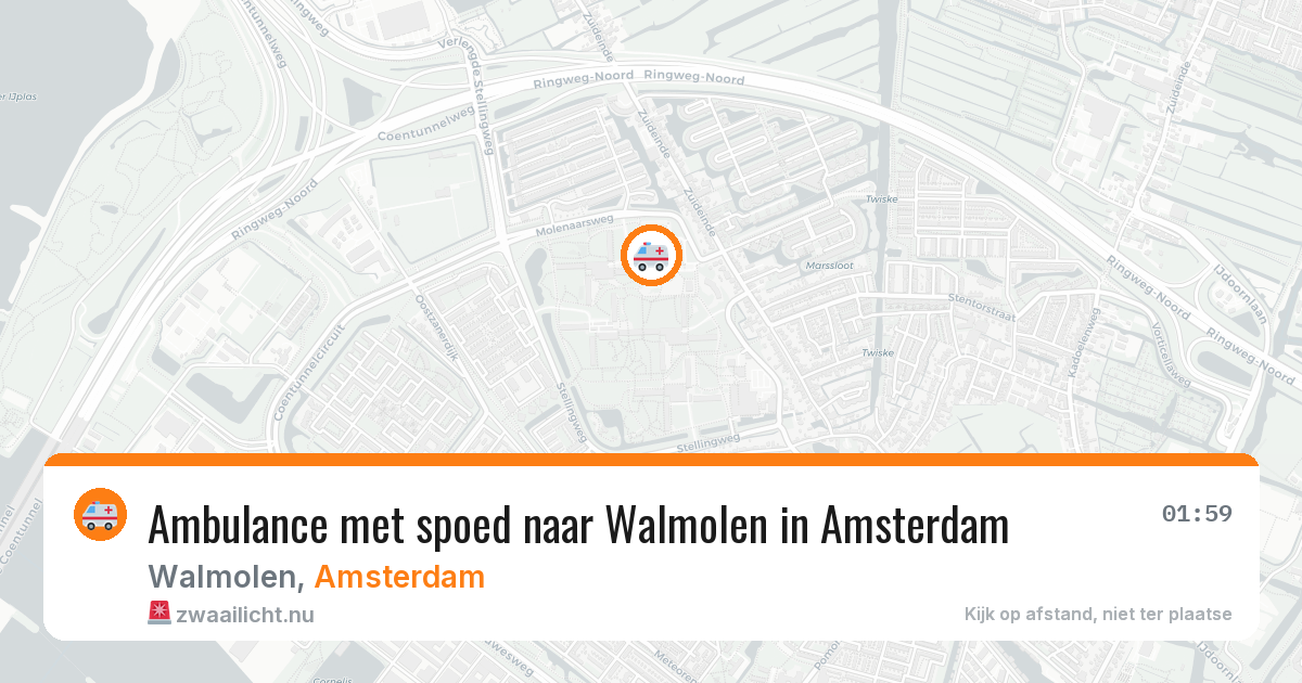 Ambulance met spoed naar Walmolen in Amsterdam — 26 jul 2026