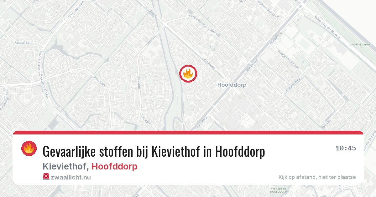 Gevaarlijke stoffen bij Kieviethof in Hoofddorp — 24 mrt 2026