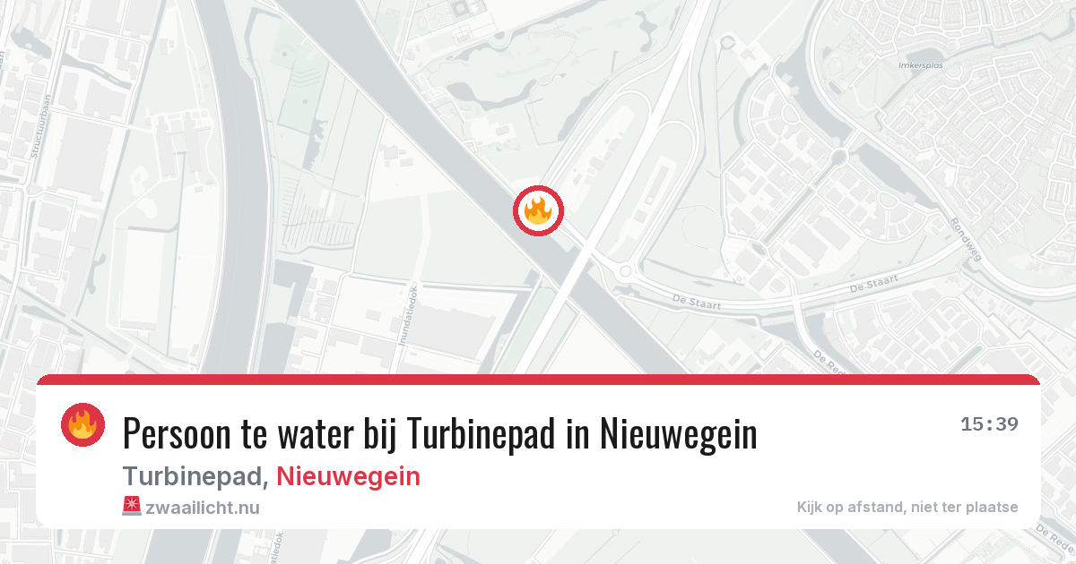 Persoon te water bij Turbinepad in Nieuwegein — 19 jul 2026