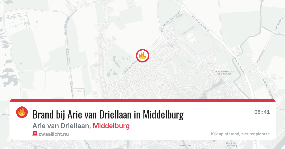 Brand bij Arie van Driellaan in Middelburg — 2 jun 2026