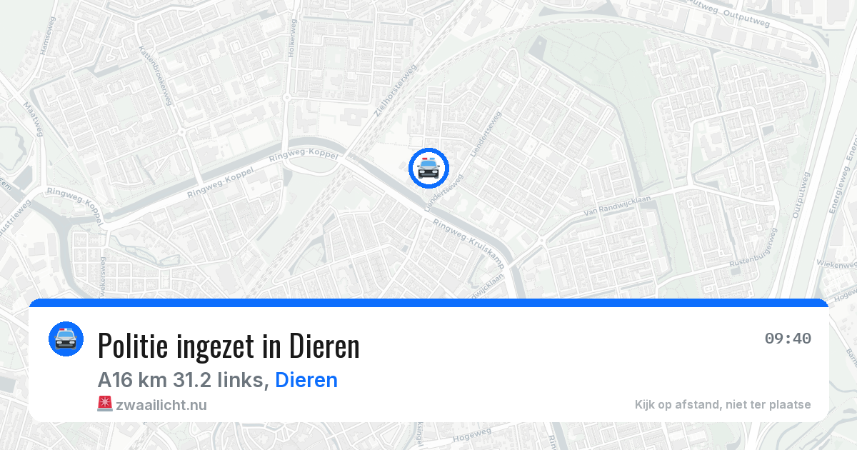 Politie ingezet in Dieren — 12 apr 2026 | 🚨 Zwaailicht.nu