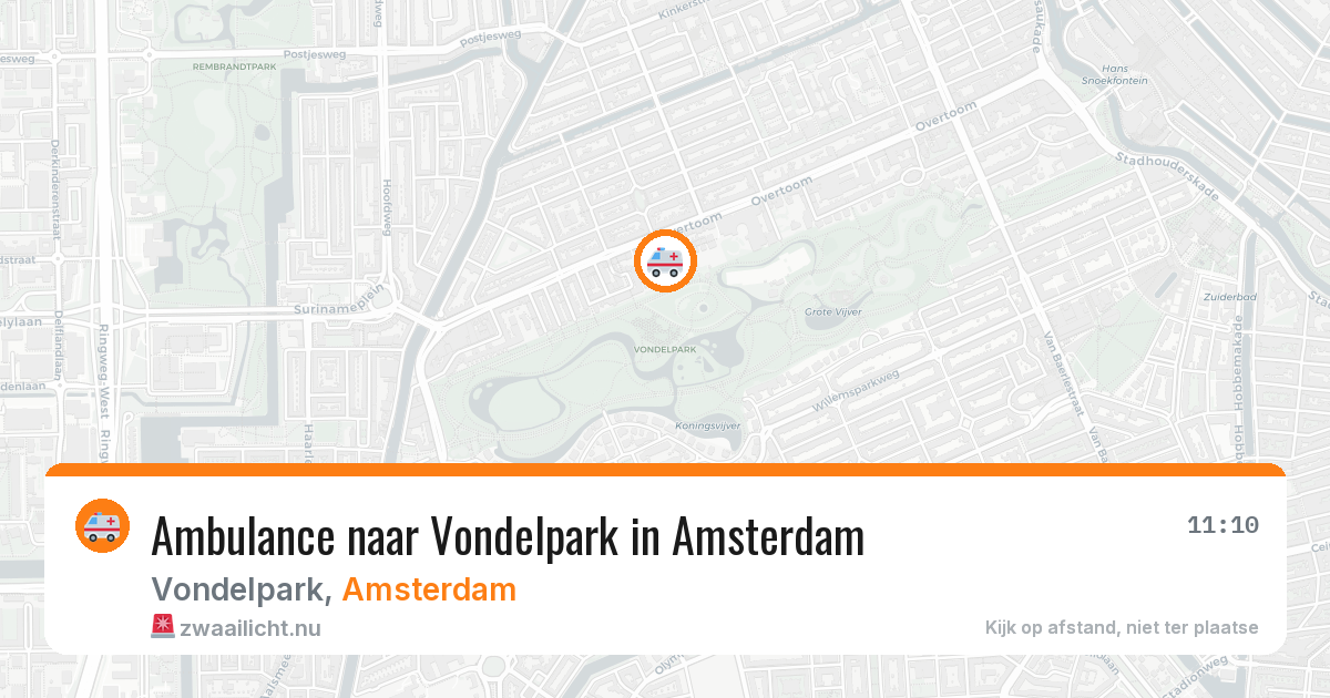 Ambulance naar Vondelpark in Amsterdam — 15 jul 2026