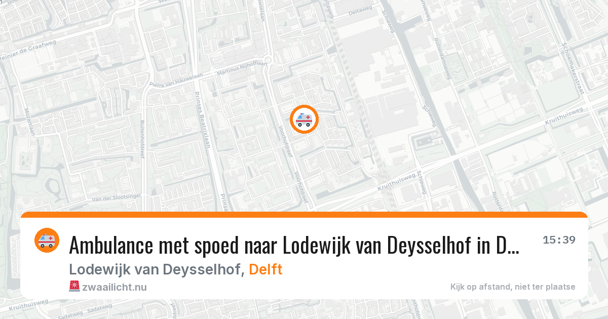 Ambulance met spoed naar Lodewijk van Deysselhof in Delft — 2 jun 2026