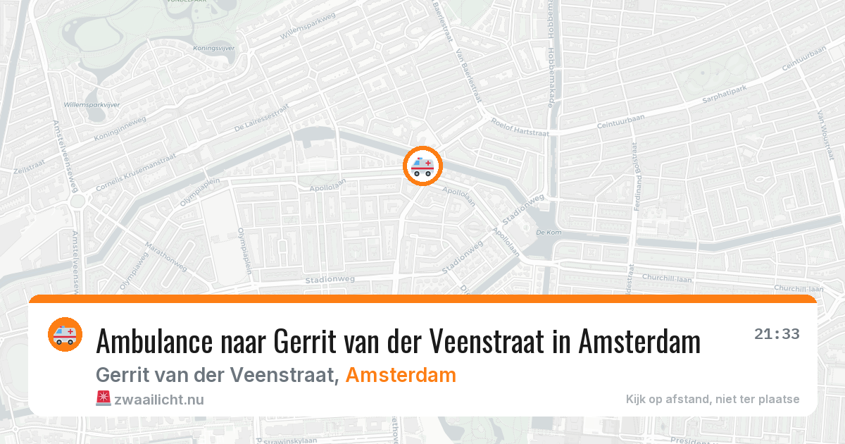 Ambulance naar Gerrit van der Veenstraat in Amsterdam — 20 jul 2026