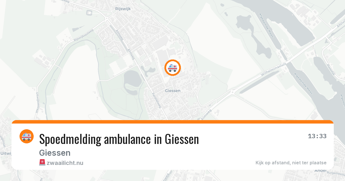Spoedmelding ambulance in Giessen — 9 mei 2026