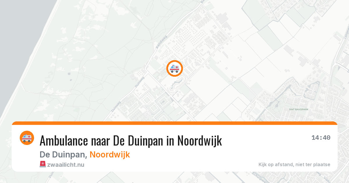 Ambulance naar De Duinpan in Noordwijk — 25 jul 2026