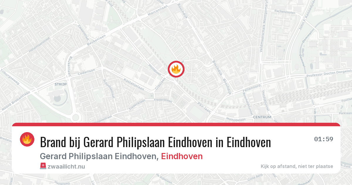 Brand bij Gerard Philipslaan Eindhoven in Eindhoven — 7 jul 2026